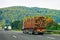 Wood carrier vessel on the highway road