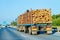 Wood carrier vessel in the highway road Poland