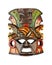 Wood carved painted Indian mask isolated white