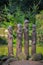 Wood carving of primitive various African men