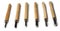 Wood carving tools isolated on a white background. Set of various cuts