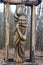 Wood carvings, wooden sculptures. Background for carving art. Craftsmanship