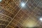 Wood ceiling of an historic airplane hangar in Tillamook, Oregon, USA