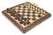Wood chess board with white and dark chessmen