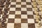 Wood chessboard with set pieces