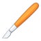 Wood chisel for carving wood icon, cartoon style