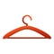 Wood clothes hanger icon, cartoon style