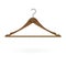 Wood clothes hanger isolated on white background. Vector illustration