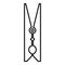 Wood clothes pin icon, outline style