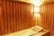 Wood cozy sauna room