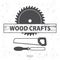 Wood craft logo. Woodworks professional service. Grange print stamp.