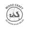 Wood craft logo. Woodworks professional service. Grange print stamp.  WE KNOW WHAT WE DO.