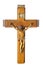 Wood Crucifix isolated on white