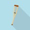 Wood crutch icon, flat style
