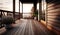 Wood Decking Interior Design. Generative AI