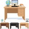 Wood desk for pupil and student set of