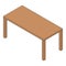 Wood desktop table icon, isometric style