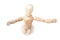 Wood doll hug gesture