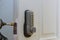 Wood door with digital door lock systems security protection for apartment