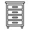 Wood drawer icon, outline style