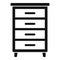 Wood drawer icon, simple style