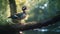 Wood Duck in the middle of the forest