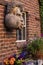 Wood face overlooking garden