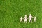 Wood Family Shaped on green grass.  Green Family Concept