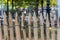 Wood fence in The Jardin Des Tuileries Paris,  a public garden located between the Louvre and the Place de la Concorde