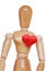 Wood Figure With Red Heart