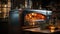 Wood Fired Pizza Oven with fresh pizza