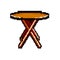 wood folding table game pixel art vector illustration