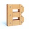 Wood font, 3d alphabet made of wooden parts, 3d rendering, letter B