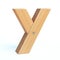 Wood font, 3d alphabet made of wooden parts, 3d rendering, letter Y