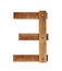 Wood font, wooden plank font letter A to Z, 1 to 10 letters made out of wooden planks