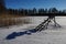 Wood footbridge.