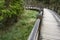 Wood footpath in mountain