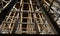 Wood formwork and scaffolding for pouring concrete and support a newly poured concrete for a heavy mosque dome, a new mosque under