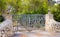 Wood gates in forest, Mallorca, Spain