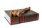 Wood gavel and soundblock on on a thick book