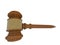 Wood gavel on white background