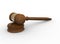 Wood gavel on white background