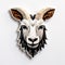 Wood Goat Sign: Graphic Design-inspired 3d Goat Head With Multilayered Dimensions