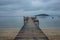 Wood harbor baot dock in the morning .koh mak island trat thaila