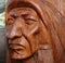 Wood head Indian on wall home background