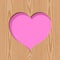 Wood with heart hole pattern background