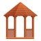 Wood home gazebo icon, cartoon style