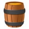 Wood honey barrel icon, cartoon style