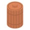 Wood honey barrel icon, isometric style