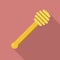 Wood honey spoon icon, flat style